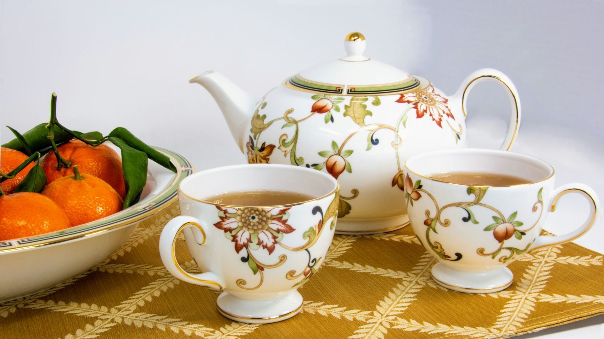 Ceramic tea set with teapot