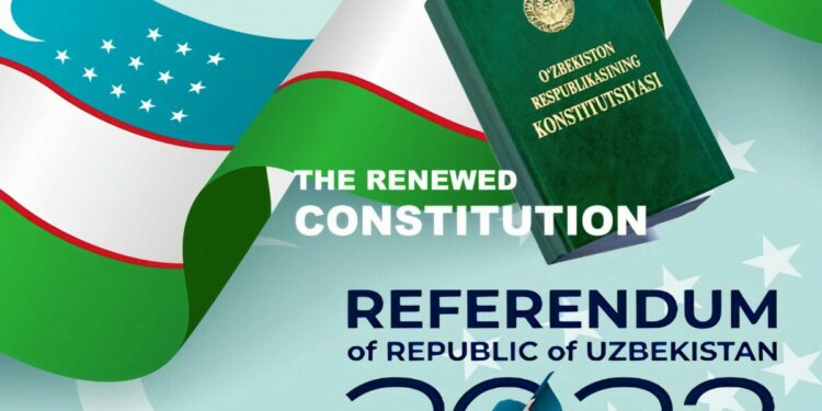 Poster on the constitutional referendum in Uzbekistan