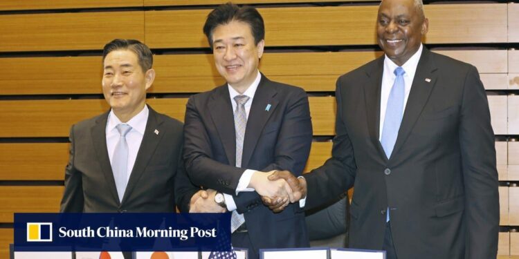 Will historical tensions, politics upend South Korea, Japan, US deal to boost defence ties?