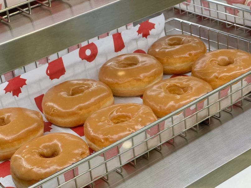 a photo of maple glazed donuts served at tim hortons malaysia