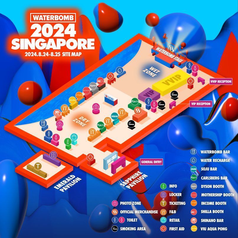 Waterbomb Singapore 2024 site map