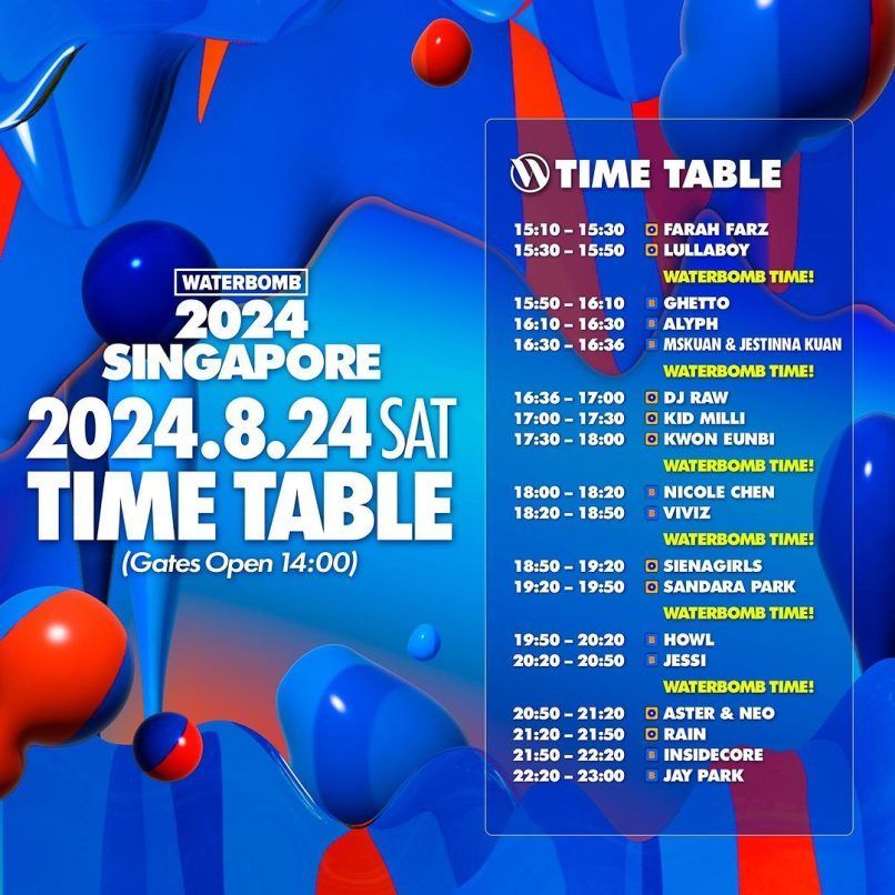 Waterbomb Singapore 2024 Day 1 line-up