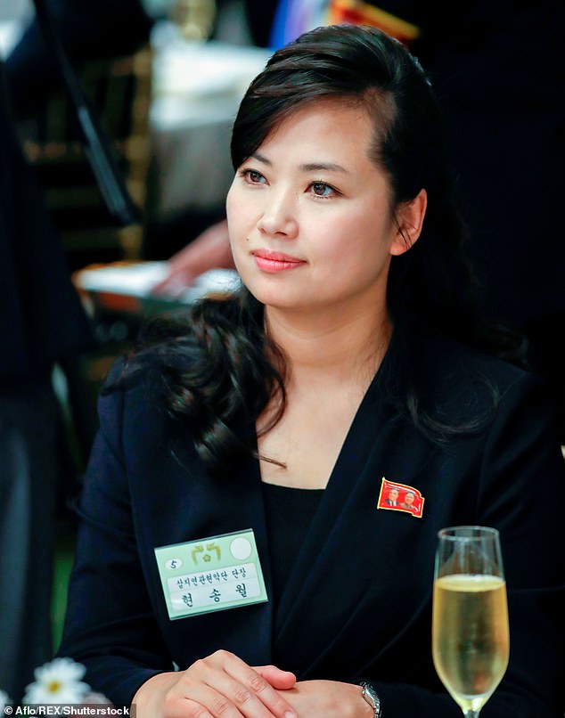 Similarly, Hyon Song Wol, (pictured in April 2018) the deputy department director of the ruling Korean Workers' Party, has also sported the 'rooster' hairstyle