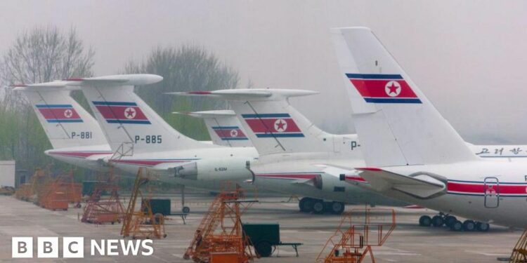 Air Koryo planes in the airport, Ryanggang Province, Samjiyon, North Korea on May 3, 2010 in Samjiyon, North Korea.