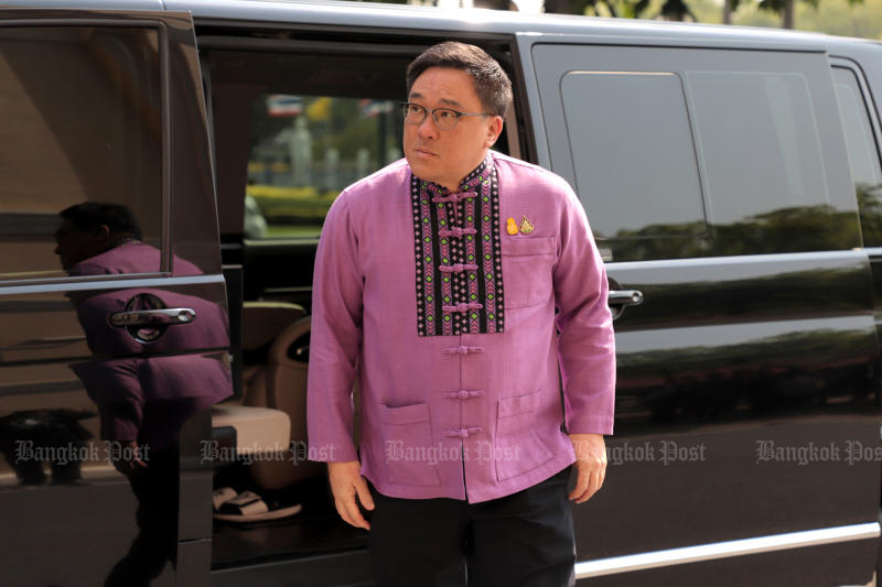 Deputy Finance Minister Julapun Amornvivat arrives at Government House, Bangkok. (Photo: Chanat Katanyu)