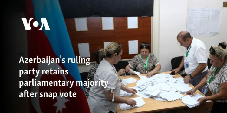 Azerbaijan's ruling party retains parliamentary majority after snap vote