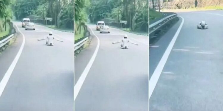 Malaysia police looking for person seen riding street luge in Penang