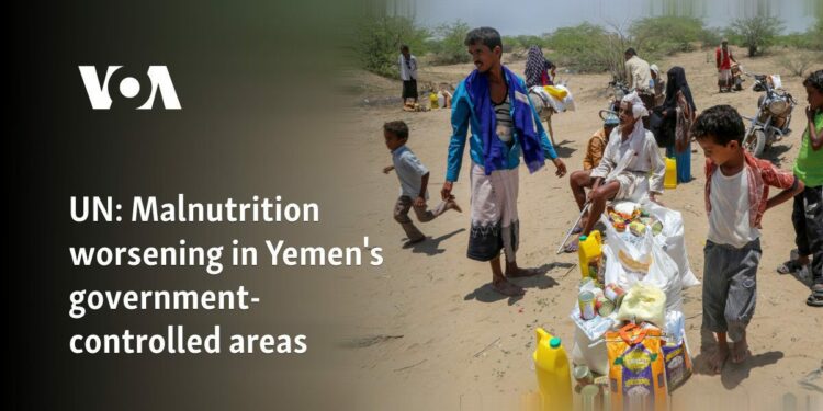 Malnutrition worsening in Yemen's government-controlled areas