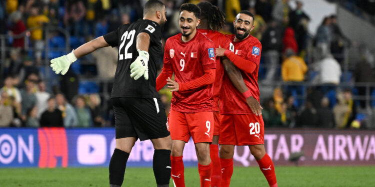 Bahrain players celebrate their win on September 5, 2024