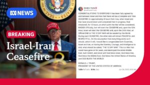 Ceasefire: Israel and Iran agree to ceasefire to bring end to ’12 DAY WAR,’ Trump says – 6abc Philadelphia
